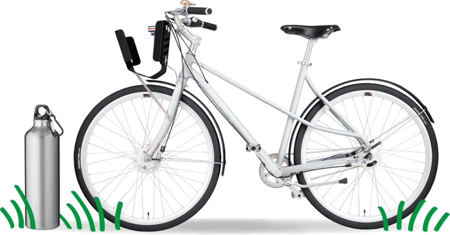 Fahrrad und Flasche